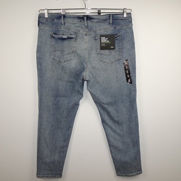 Silver Jeans Elyse Skinny Leg Women's Plus Size 24 Blue Denim Stretch Distressed - Picture 5 of 12